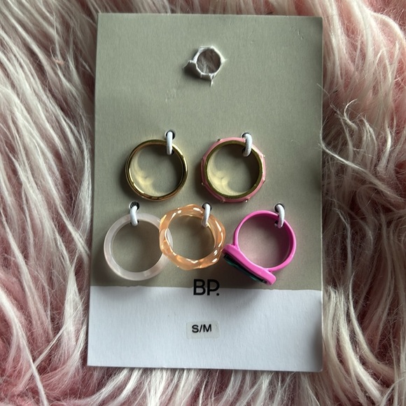 NWT BP Pink/Gold Mixed Ring Set S/M - Picture 2 of 5